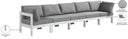 Nizuc - Outdoor Patio 5 Seat Modular Sofa With White Frame - Meridian Furniture - Stationary Sectionals- Elite Enclave Home