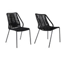 22" Metal Outdoor Dining Chair (Set of 2) - Black