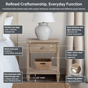 Victoria - One - Drawer Bedside Table With Shelf - Reclaimed Gray - Madison Park Signature - Accent Nightstands - Elite Enclave Home