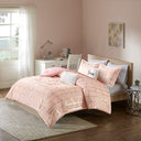 Raina - Metallic Printed Comforter Set - Blush / Gold