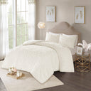 Laetitia - 3-Piece Tufted Medallion Duvet Cover Set - Off White