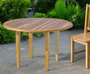 48" Rounded Solid Wood Outdoor Dining Table - Natural