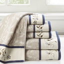 Serene - Jacquard 6 Piece Towel Set - Navy - Madison Park - Towel Sets - Elite Enclave Home