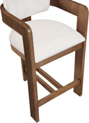 Sacha - Velvet Stool With Brown Base - Meridian Furniture - Counter Height (24" - 27") - Elite Enclave Home