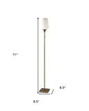 Metal Floor Lamp With White Opal Wine Glass Shade - Brass - HomeRoots - Floor Lamps - Elite Enclave Home