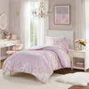 Oliena - Floral Paisley Twin Duvet Cover Set - Pink