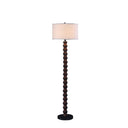 Resin Floor Lamp With White Fabric Drum Shade - Brown / White - HomeRoots - Floor Lamps - Elite Enclave Home