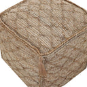 Jute Cube Trellis Pouf Ottoman - Brown