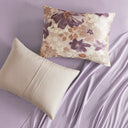 Luna - 7 Piece California King Floral Comforter Set With Bed Sheets - Taupe