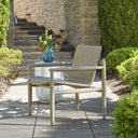 Uttermost Sumba Wicker Outdoor Lounge Chair – twisted oatmeal all-weather wicker with cerused wheat mahogany frame