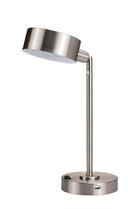 Metal Bedside Table Lamp With Silver Shade - Silver