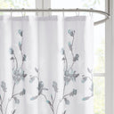 Magnolia - Floral Printed Burnout Shower Curtain - Aqua - Madison Park - Shower Curtains - Elite Enclave Home