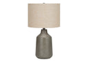 Concrete Urn Table Lamp With Beige Drum Shade - Gray - HomeRoots - Table Lamps - Elite Enclave Home