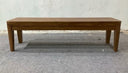 Arno Natural Acacia Wood Bench – warm natural finish, tapered legs and finger joint detailing