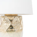 Mercury Glass Table Lamp With White Cone Shade - White And Gold