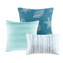 Marina - 6 Piece Quilted Coverlet Set - Aqua