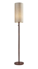 Solid Wood Traditional Shaped Floor Lamp With Drum Shade - Brown / Beige - HomeRoots - Floor Lamps - Elite Enclave Home