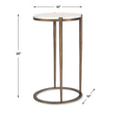 Mercier - Round Marble Accent Table - Brass / White