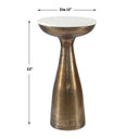 Torin - Drink Table - Gold / White - Uttermost - Cocktail Tables- Elite Enclave Home
