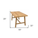Solid Wood Outdoor Dining Table - Natural