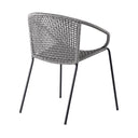 25" Metal Outdoor Dining Chair (Set of 2) - Gray