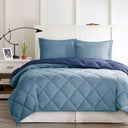 Larkspur - 3M Scotchgard Diamond Quilting Reversible Down Alternative Comforter Set - Navy / Light Blue