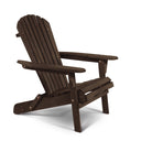 Solid Wood Outdoor Adirondack Chair - Dark Brown And Natural Wood