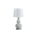 Table Lamp With White Globe Shade - White