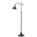 Adjustable Traditional Shaped Floor Lamp With Black Dome Shade - Bronze - HomeRoots - Floor Lamps - Elite Enclave Home