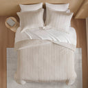 Logan - King Striped Duvet Set - Neutral