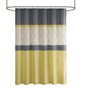 Donnell - Embroidered And Pieced Shower Curtain - Yellow / Gray - 510 Design - Shower Curtains - Elite Enclave Home