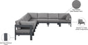 Nizuc - Outdoor Patio 8 Piece Modular Sectional With Gray Frame
