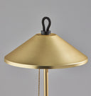 Metal Two Light Candlestick LED Table Lamp With Brass Cone Shade - Black And Gold - HomeRoots - Table Lamps - Elite Enclave Home