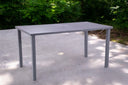 Metal Outdoor Dining Table With Umbrella Hole - Black