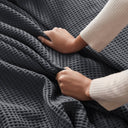 Waffle Weave - King Cotton Blanket - Dark Gray - Madison Park - Blankets - Elite Enclave Home