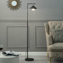 LED Arc Floor Lamp With Black Metal Bowl Shade - Black - HomeRoots - Floor Lamps - Elite Enclave Home