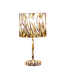 19" Bedside Table Lamp With Brown And Black Drum Shade - Brown And Black