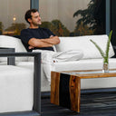 Remsen - Outdoor Sofa - Black / Oyster