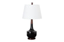 Ceramic Genie Table Lamp With White Shade - Black