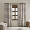 Anaheim - 50"x 95" Plaid Faux Leather Tab Top Curtain Panel With Fleece Lining - Brown - Madison Park - Curtains & Drapes - Elite Enclave Home