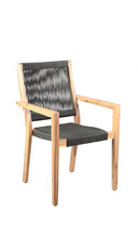 23" Wood Solid Wood Outdoor Arm Chair (Set of 2) - Charcoal And Natural