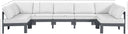 Nizuc - Outdoor Patio 7 Piece Modular Sectional With Gray Frame - Meridian Furniture - Stationary Sectionals- Elite Enclave Home