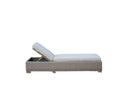 Chaise Lounge With Beige Cushion - Brown