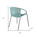 25" Metal Outdoor Dining Chair (Set of 2) - Light Blue