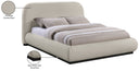 Vaughn - Chenille Bed With Black Base - Meridian Furniture - Platform Beds - Elite Enclave Home