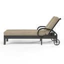 Monterey - Chaise Lounge, With Self Welt - Linen Stone / Black