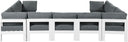 Nizuc - Outdoor Patio 9 Piece Modular Sectional With White Frame