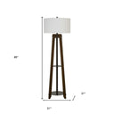 Tripod Floor Lamp With White Rectangular Shade - Brown - HomeRoots - Floor Lamps - Elite Enclave Home