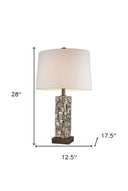 Table Lamp With Abstract Mirror Design - Silver