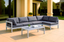Nizuc - Outdoor Patio 5 Piece Modular Sectional With White Frame - Meridian Furniture - Stationary Sectionals- Elite Enclave Home